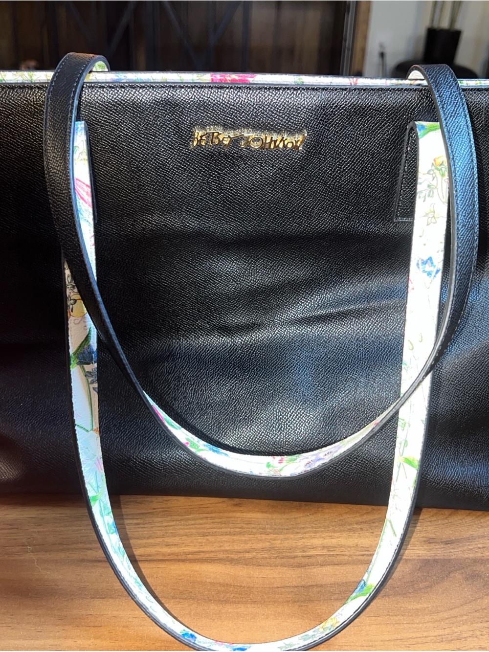 Betsey Johnson XO Zaria Tote Black Floral